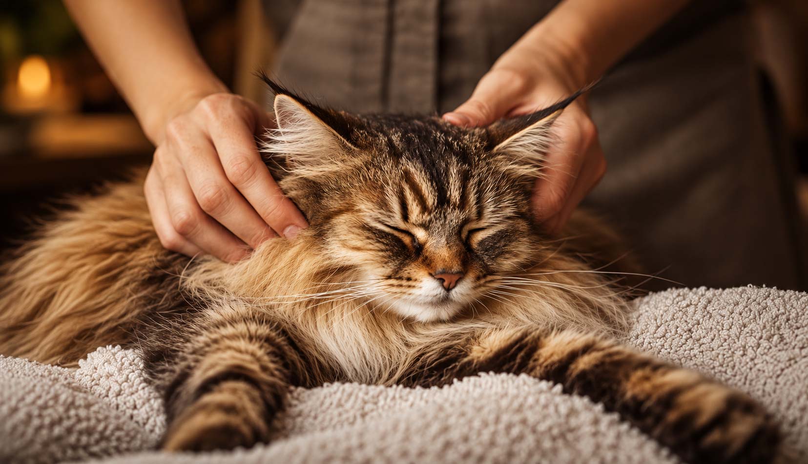 Massage et bien-être pour chat